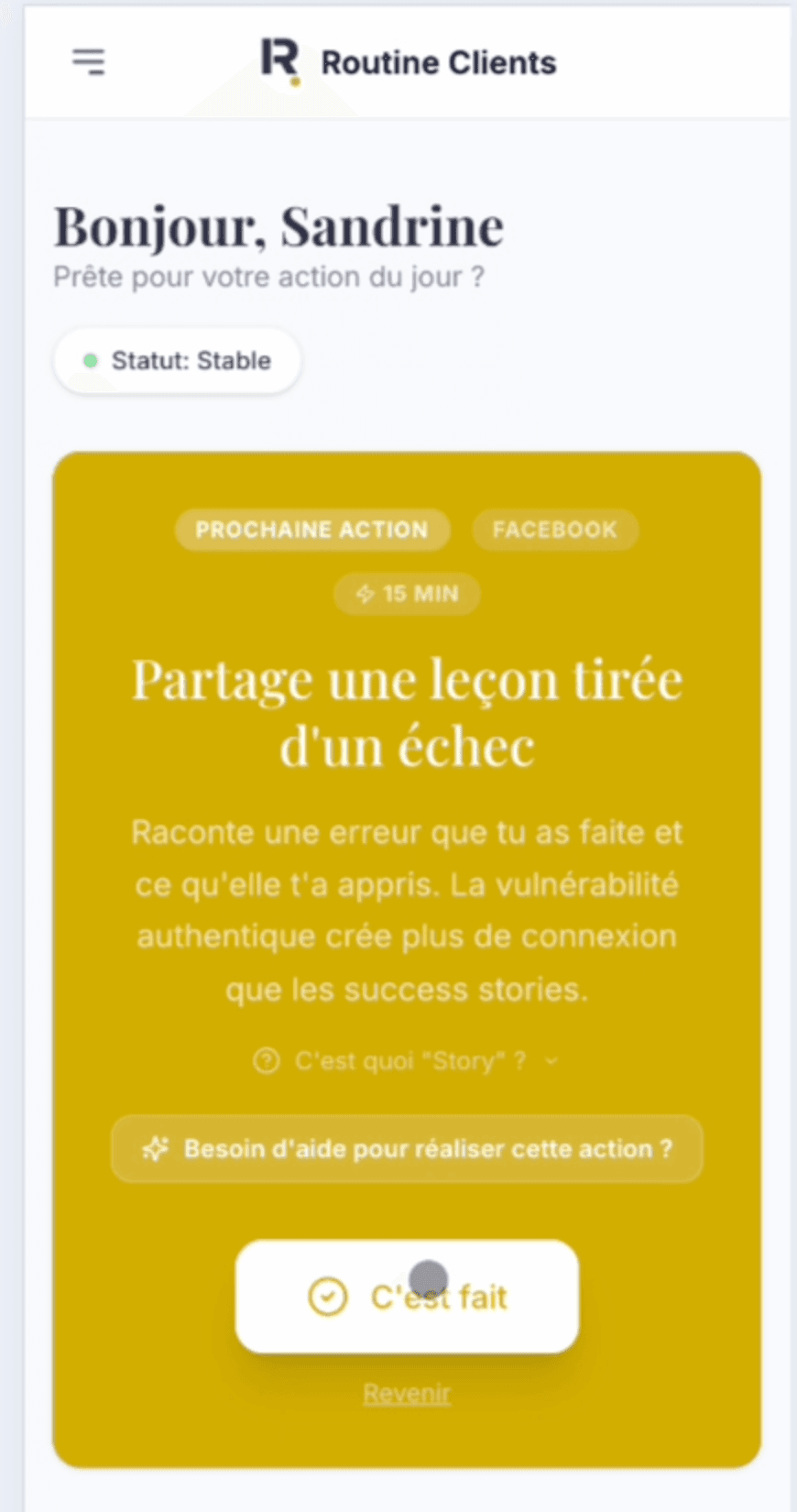 Action du jour